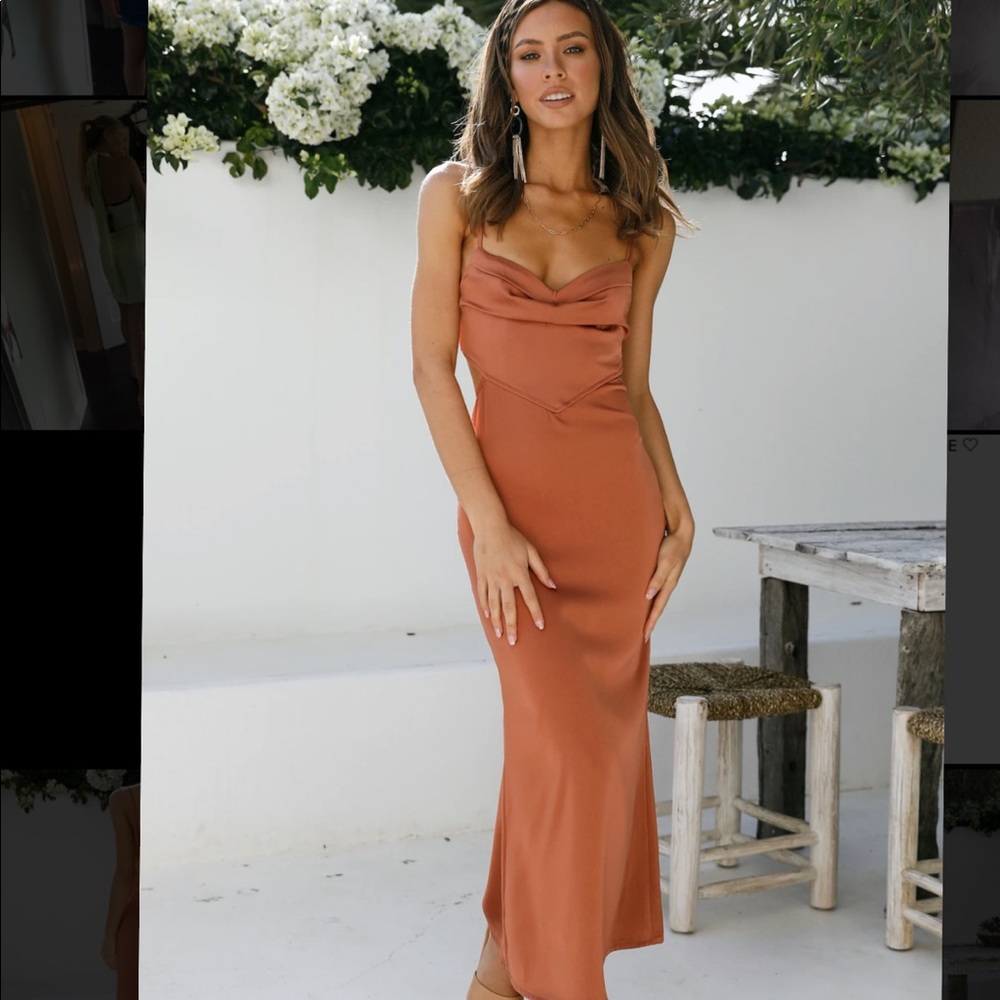 Hello Molly Give It To Me Midi Dress (orange)